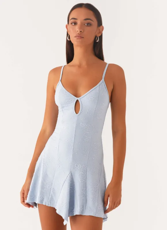 Surry Mini Dress - Blue sold by Peppermayo