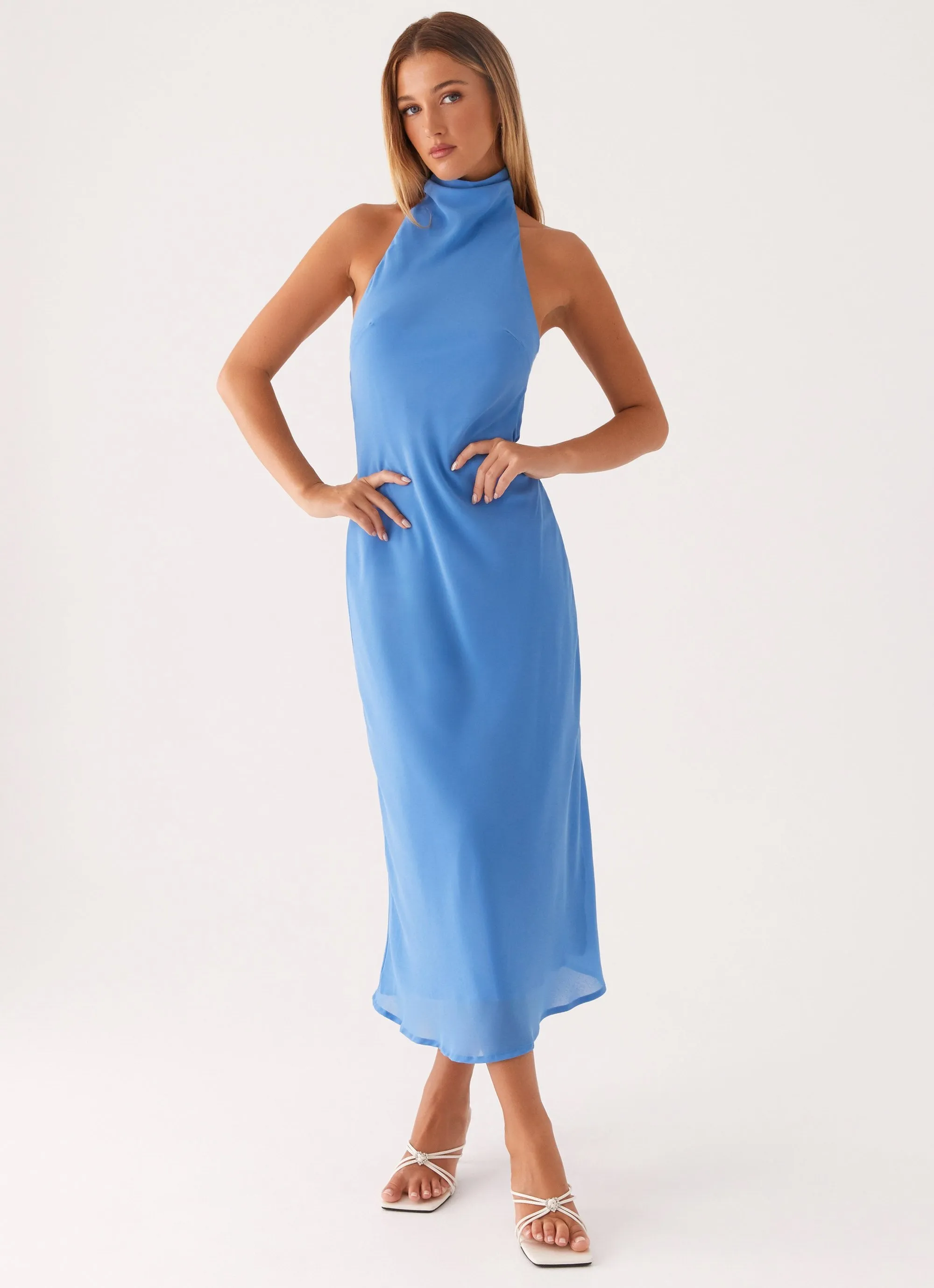 Shelly Midi Dress - Azure sold by Peppermayo