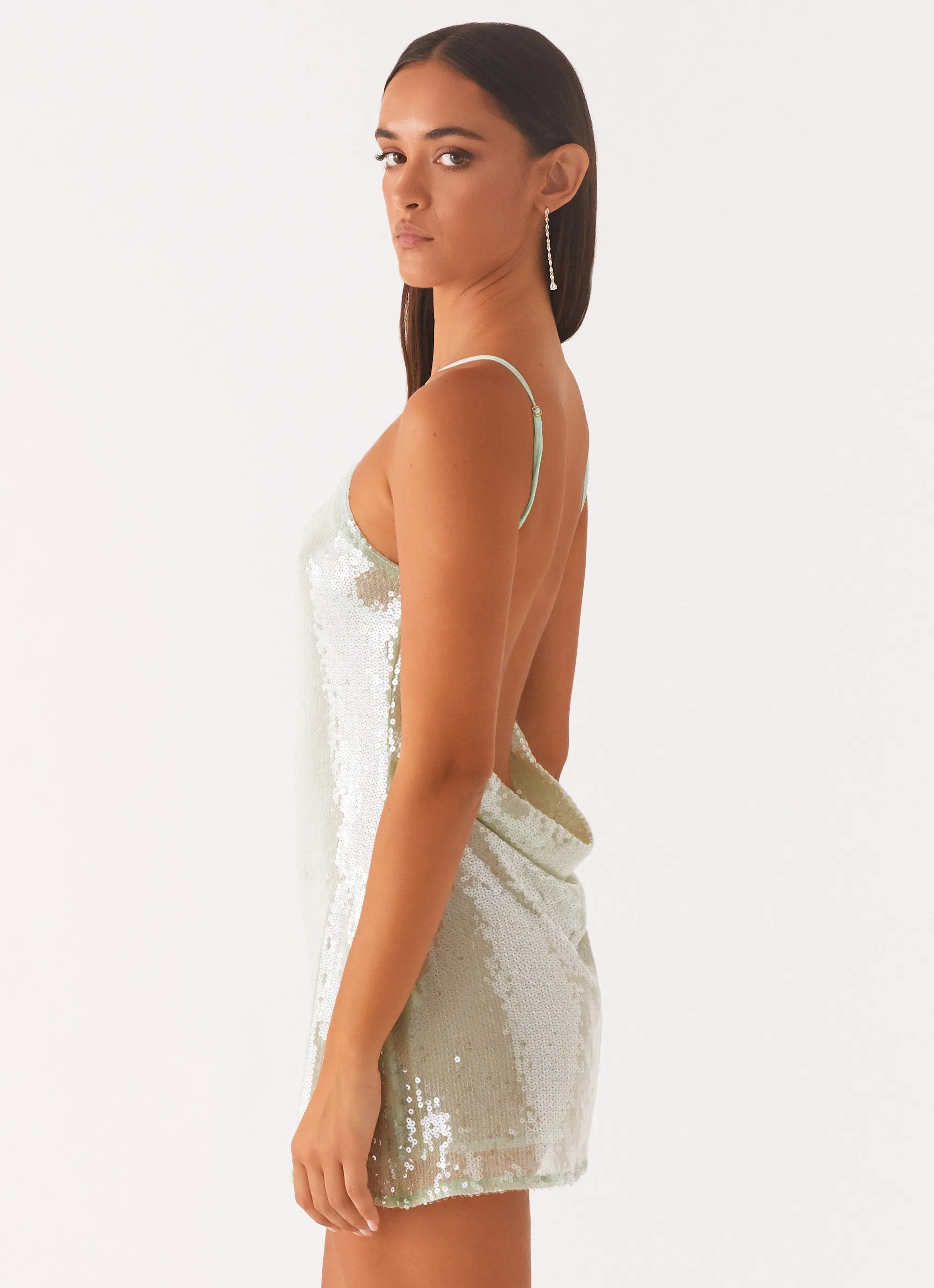 Radiant Energy Cowl Back Mini Dress - Mint sold by Peppermayo product image thumbnail 3