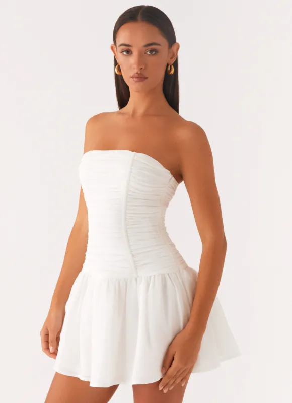 Meadow Dreams Mini Dress - White sold by Peppermayo