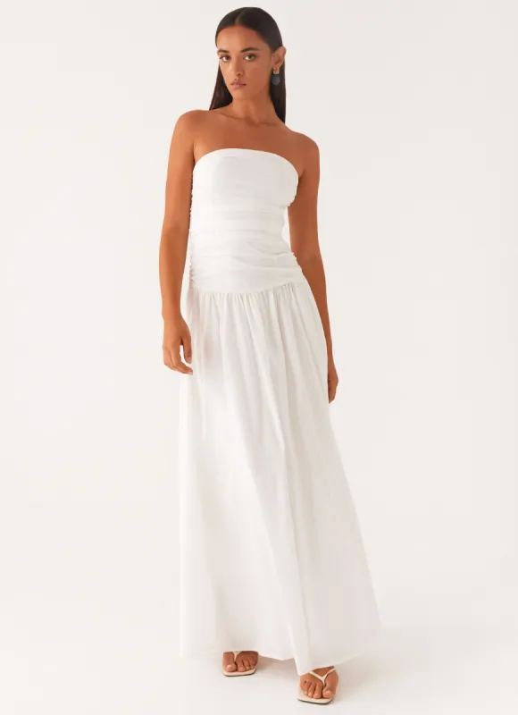 Carmel Maxi Dress - White sold by Peppermayo