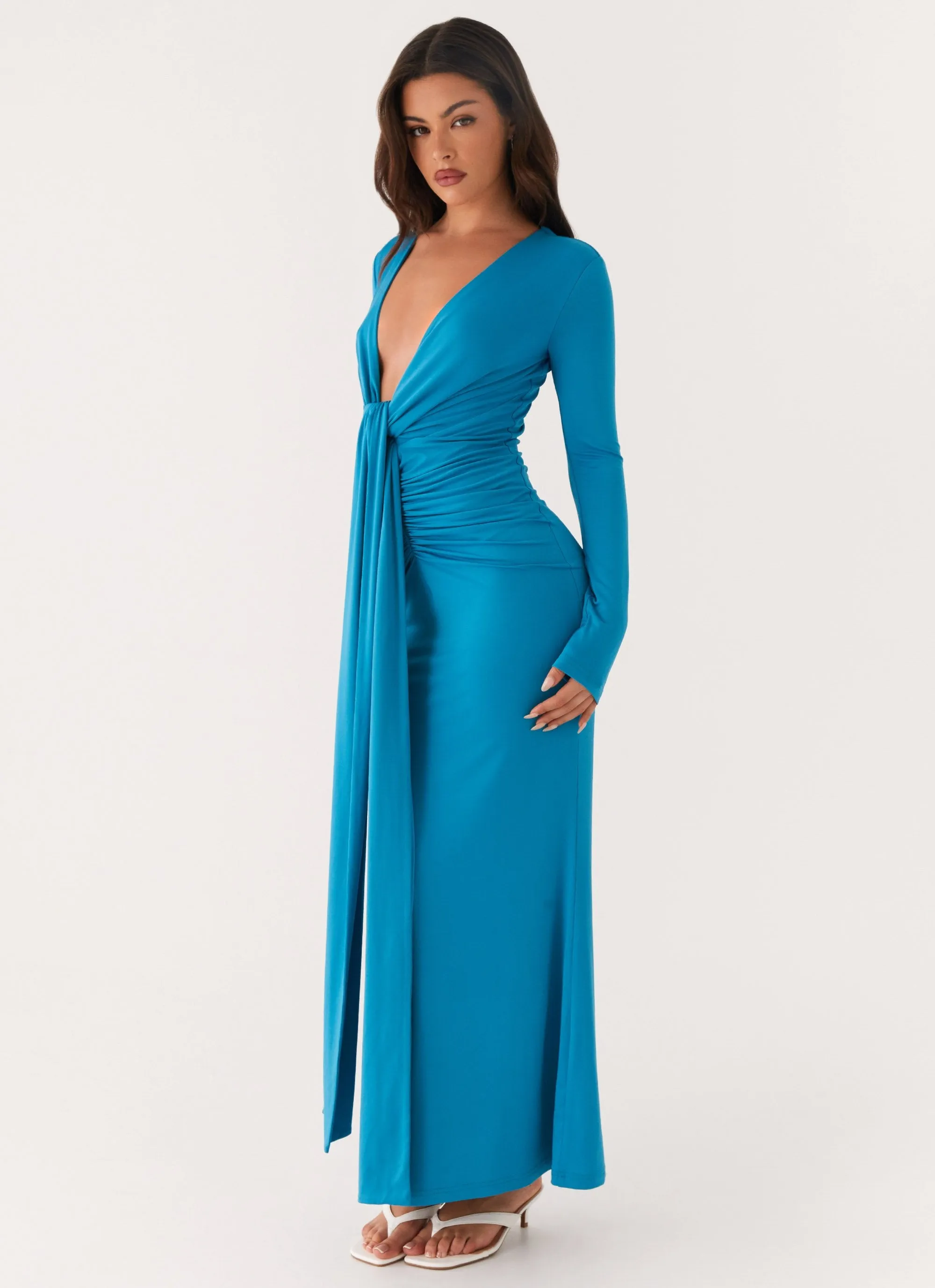 Miesha Long Sleeve Maxi Dress - Blue sold by Peppermayo product image thumbnail 3