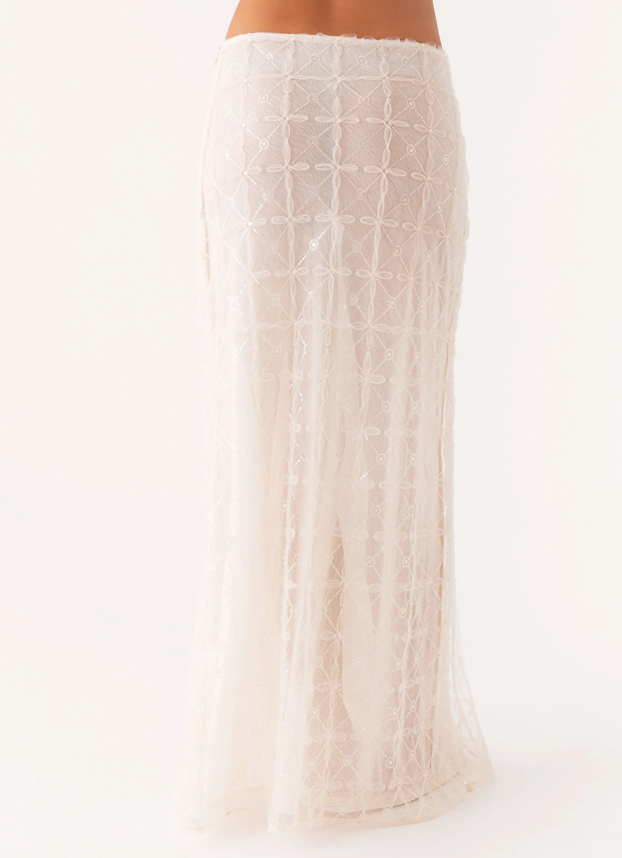 Opal Sequin Maxi Skirt - White sold by Peppermayo product image thumbnail 4