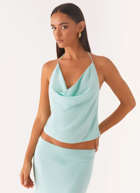Another Life Halter Top - Pale Blue sold by Peppermayo