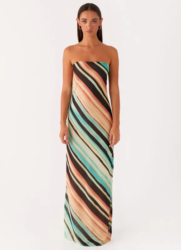 Como Maxi Dress - Stripe sold by Peppermayo