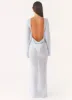 Flirty Knitted Maxi Dress - Blue sold by Peppermayo