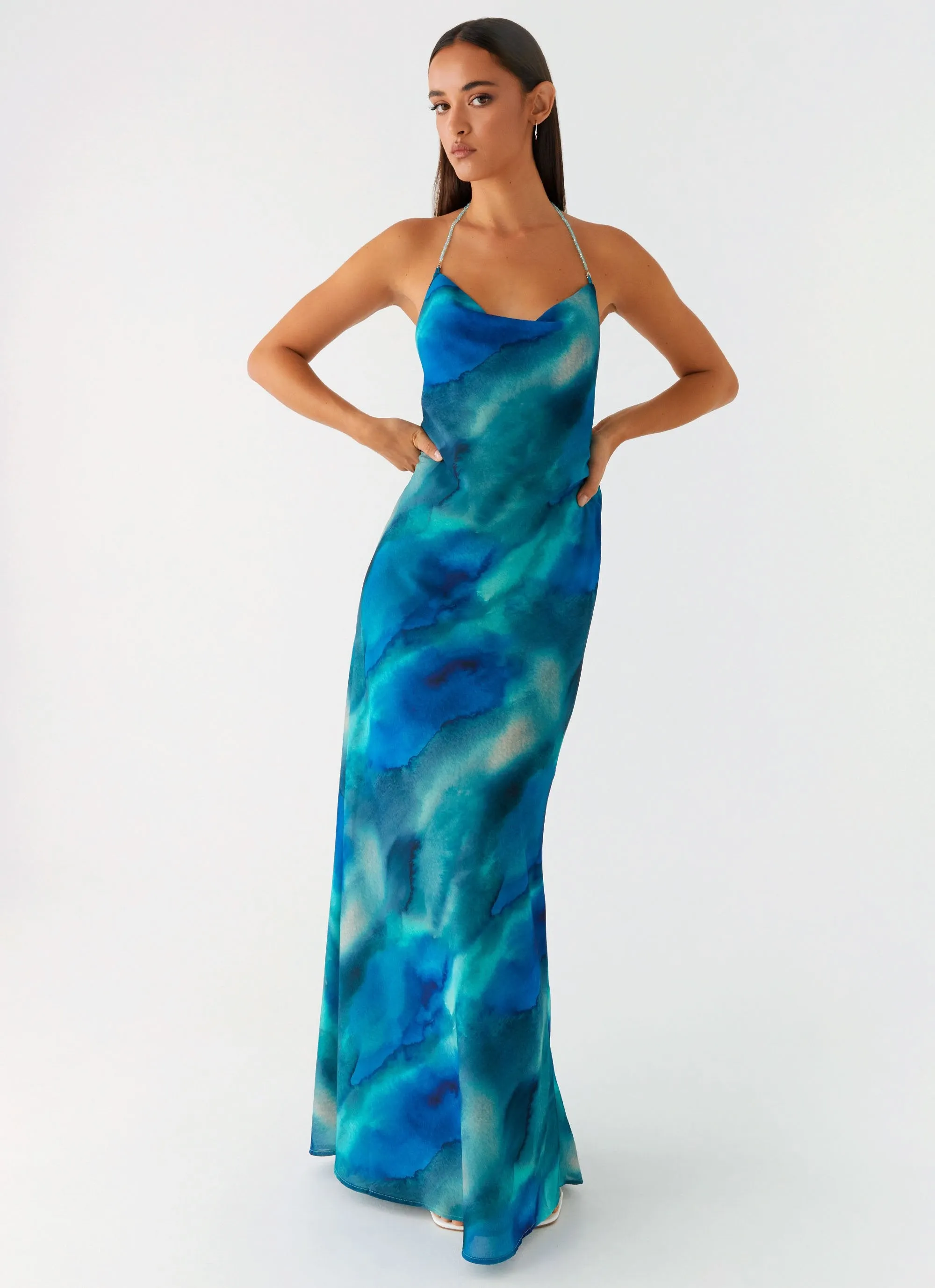 Journey Maxi Dress - Blue Tie Dye sold by Peppermayo