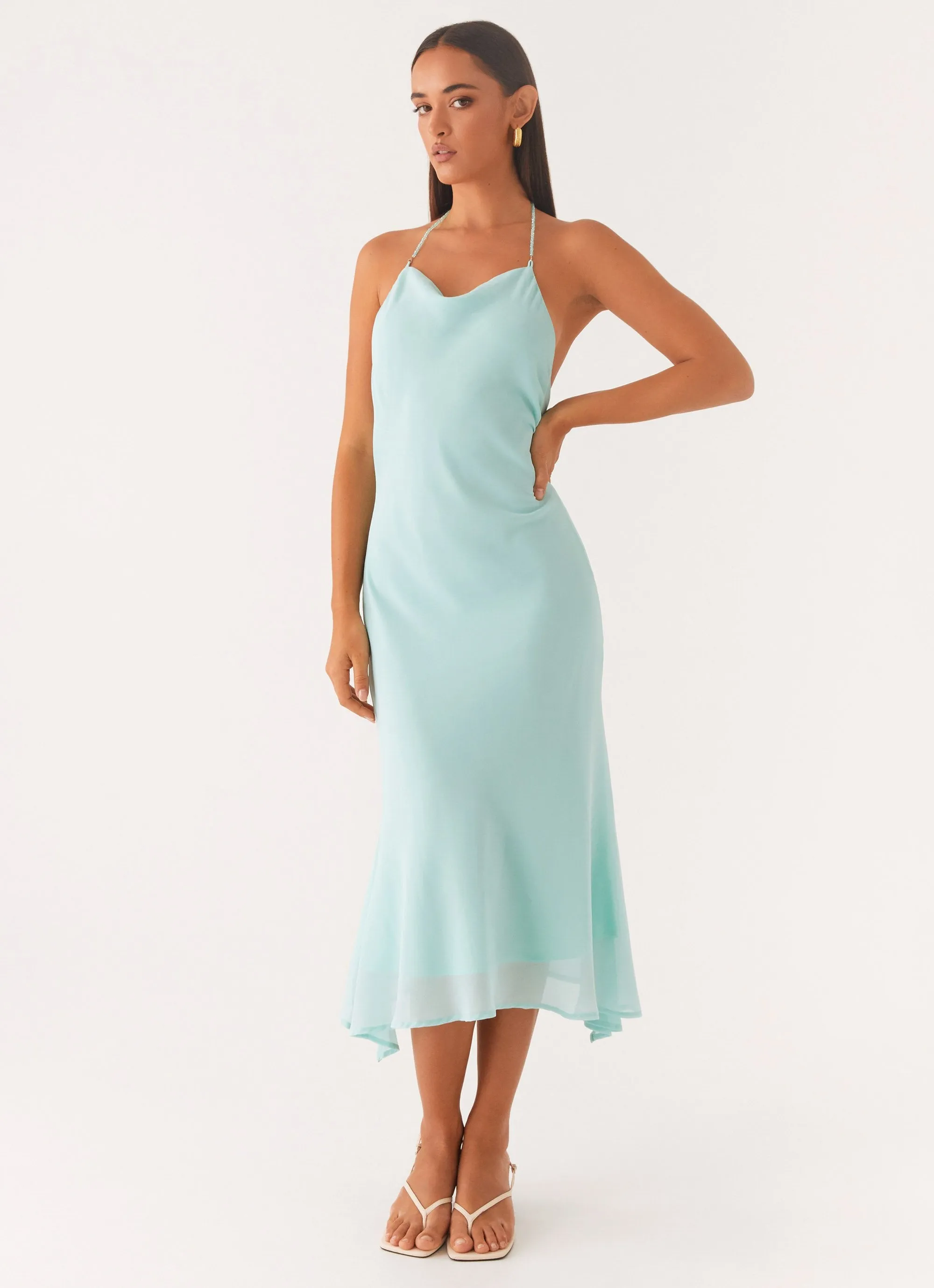 Deep Dive Midi Dress - Pale Blue sold by Peppermayo