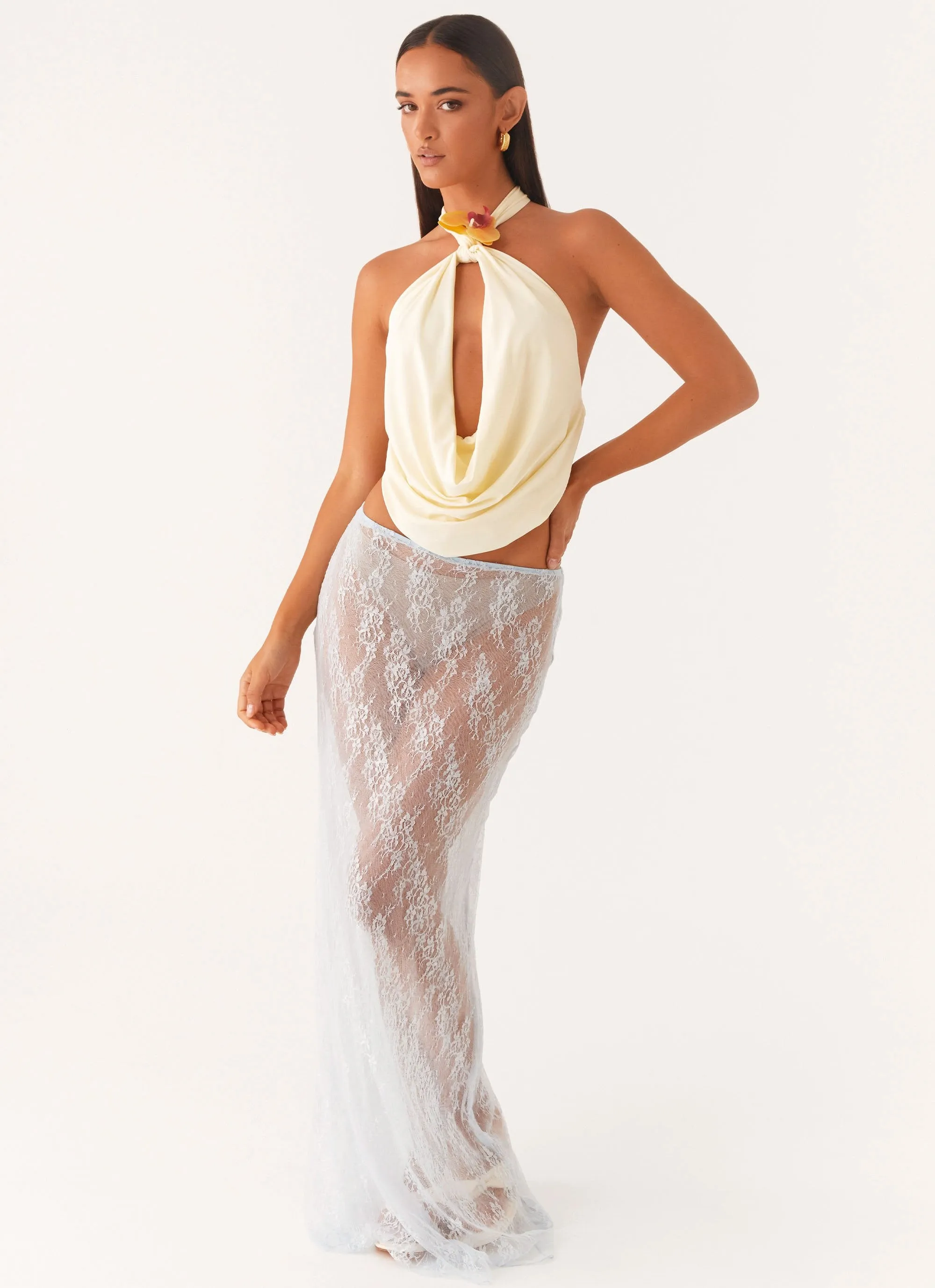 Caden Lace Maxi Skirt - Blue sold by Peppermayo product image thumbnail 5