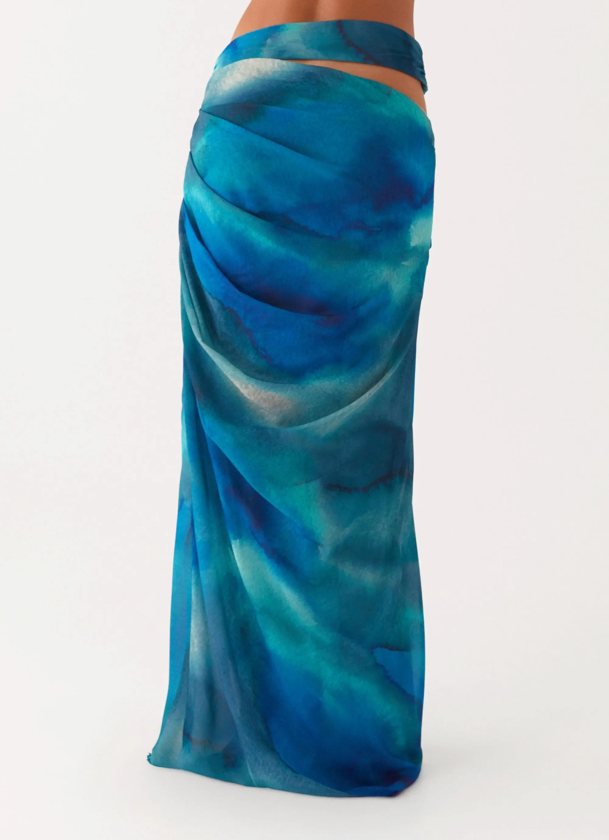 Austin Cut Out Maxi Skirt - Blue Tie Dye sold by Peppermayo product image thumbnail 4