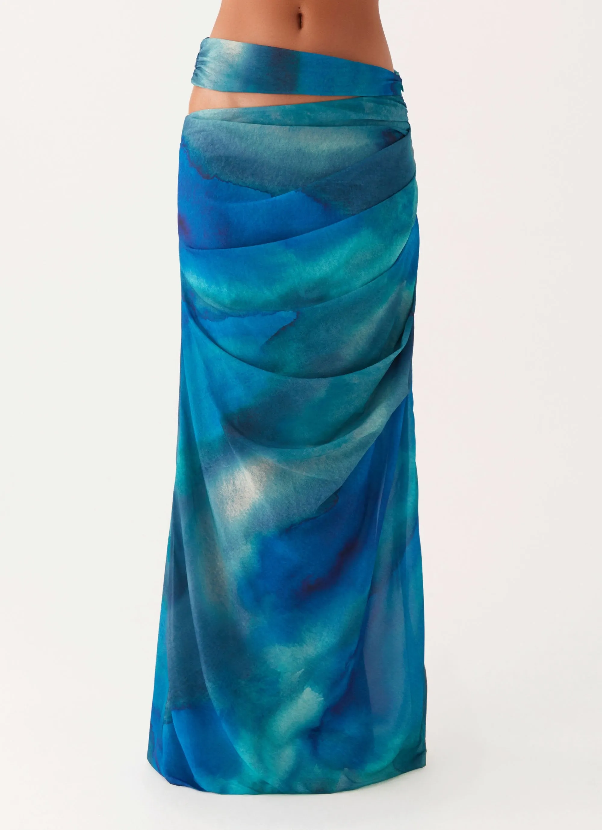 Austin Cut Out Maxi Skirt - Blue Tie Dye sold by Peppermayo product image thumbnail 5