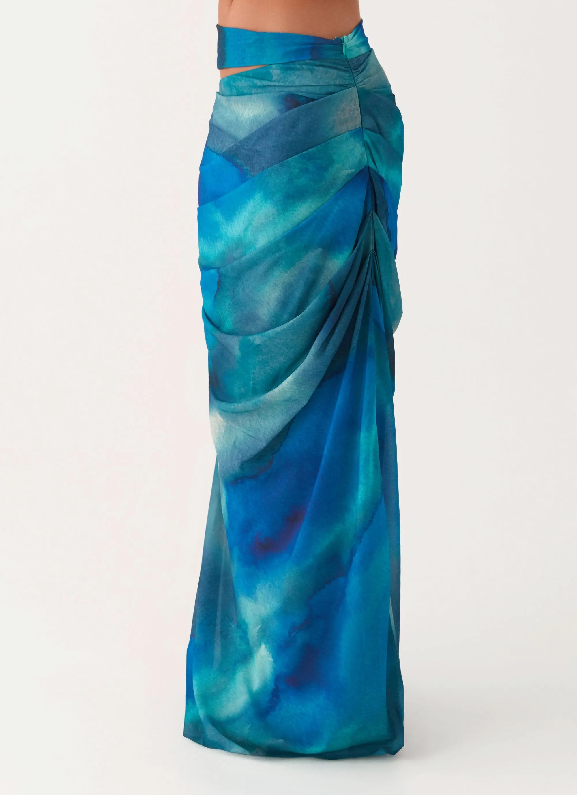 Austin Cut Out Maxi Skirt - Blue Tie Dye sold by Peppermayo product image thumbnail 3