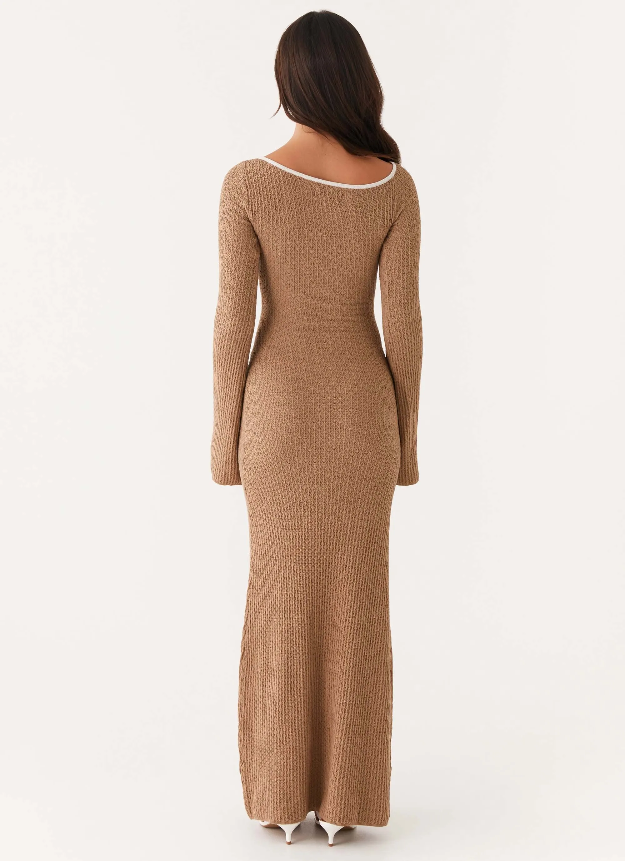 Hilary Crochet Maxi Dress - Tan sold by Peppermayo product image thumbnail 3