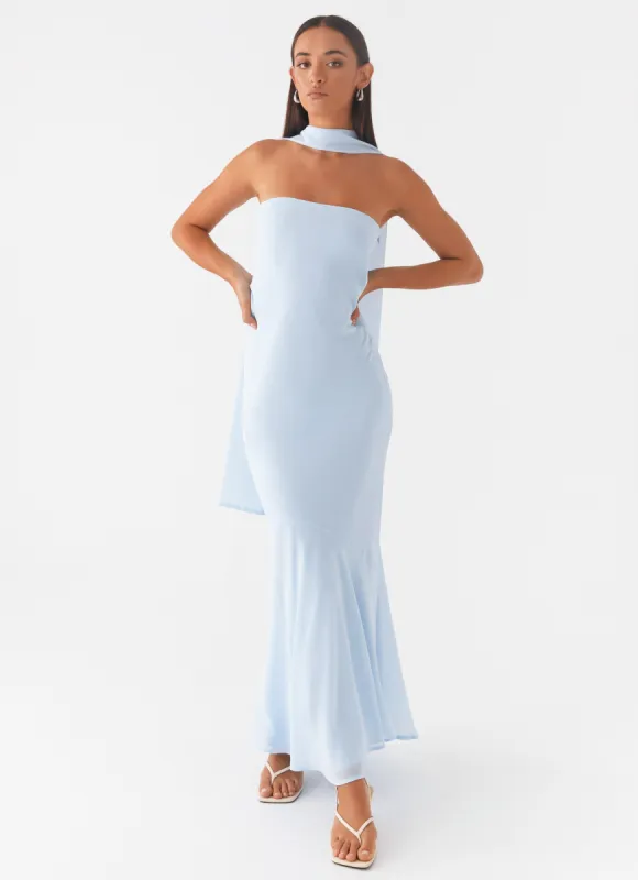 Under The Pagoda Maxi Dress - Blue sold by Peppermayo