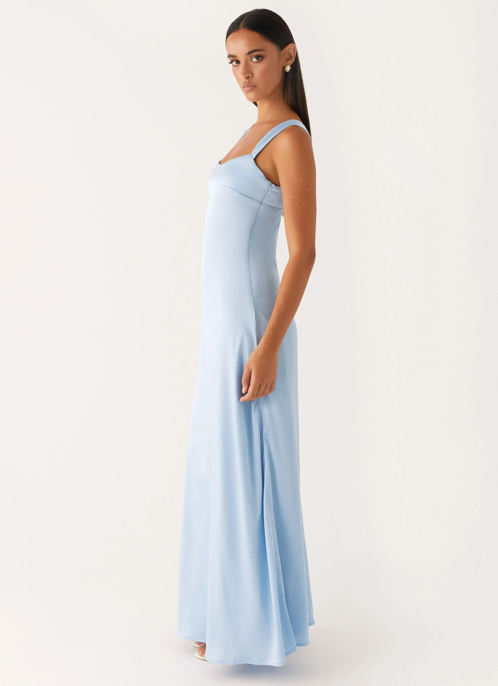 Odette Satin Maxi Dress - Blue sold by Peppermayo product image thumbnail 3