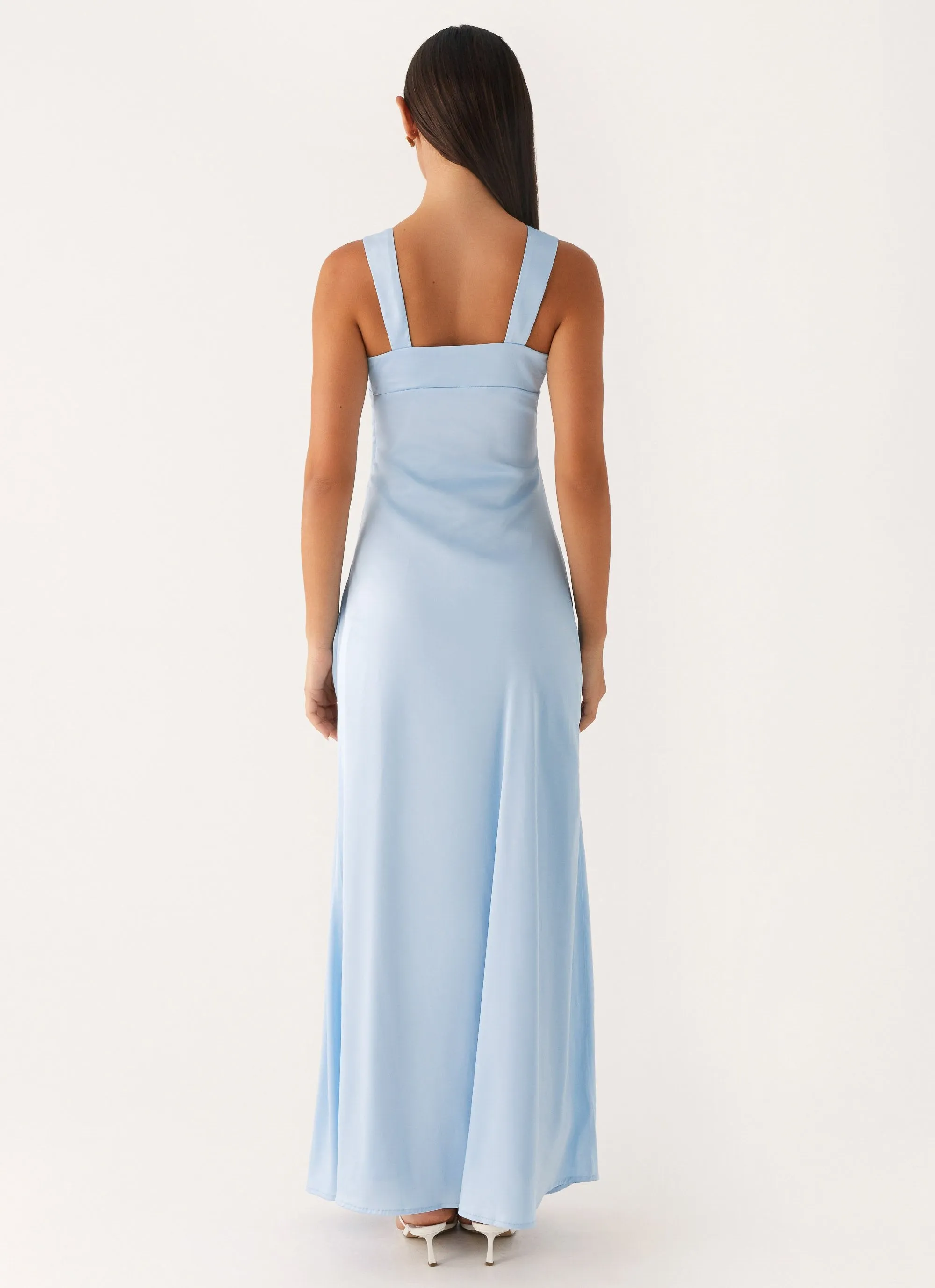 Odette Satin Maxi Dress - Blue sold by Peppermayo product image thumbnail 4
