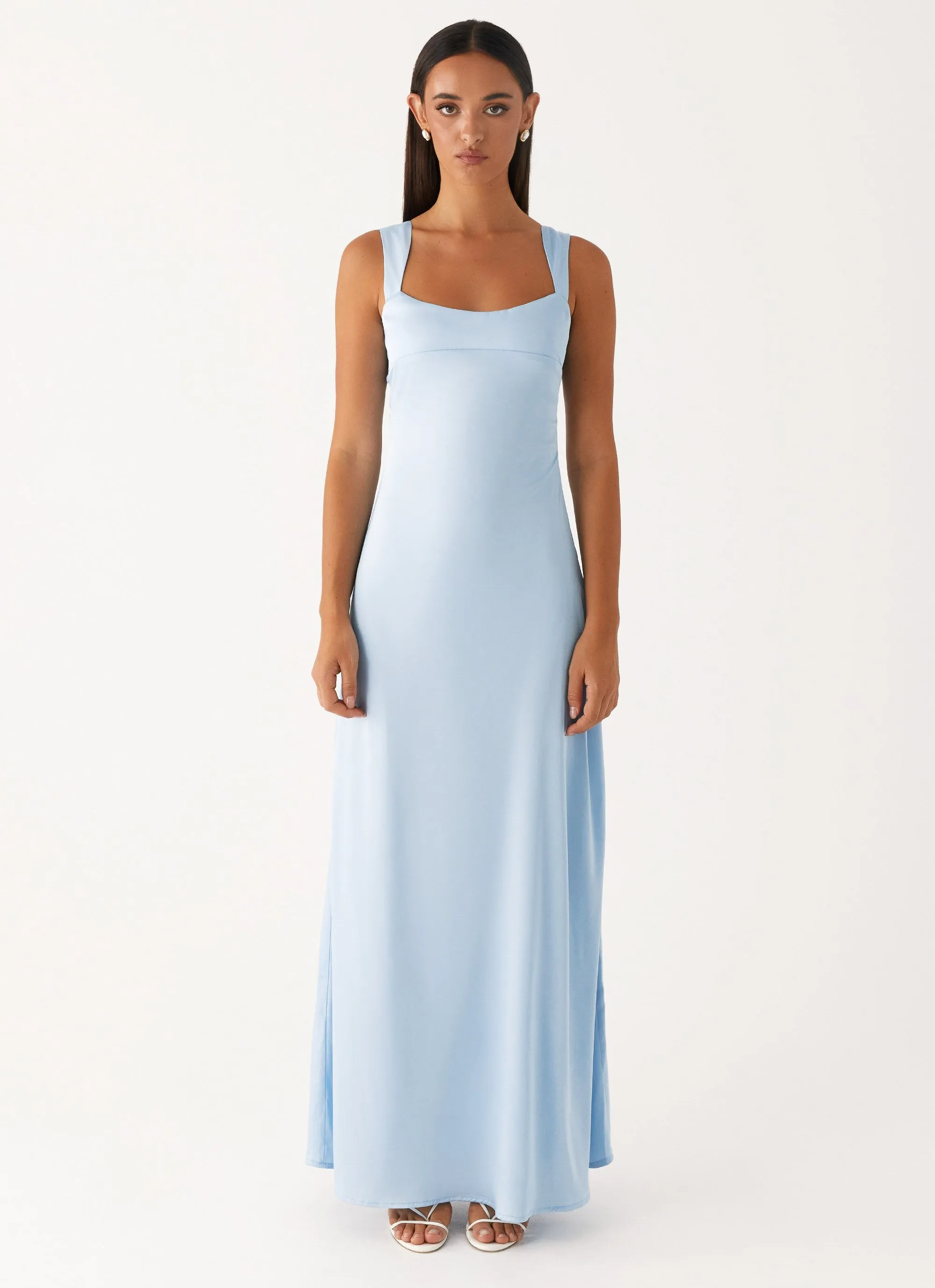 Odette Satin Maxi Dress - Blue sold by Peppermayo product image thumbnail 2