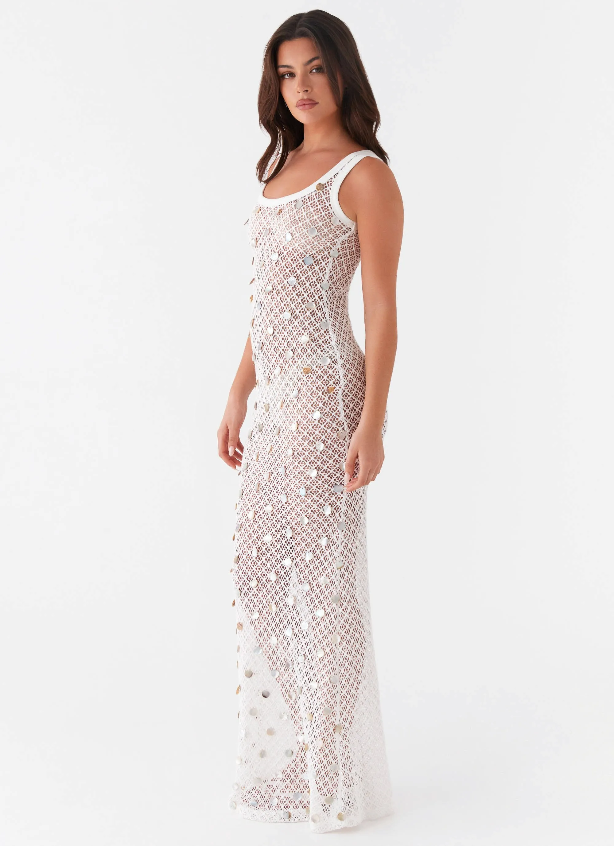 Penida Shell Knit Maxi Dress - White sold by Peppermayo product image thumbnail 2