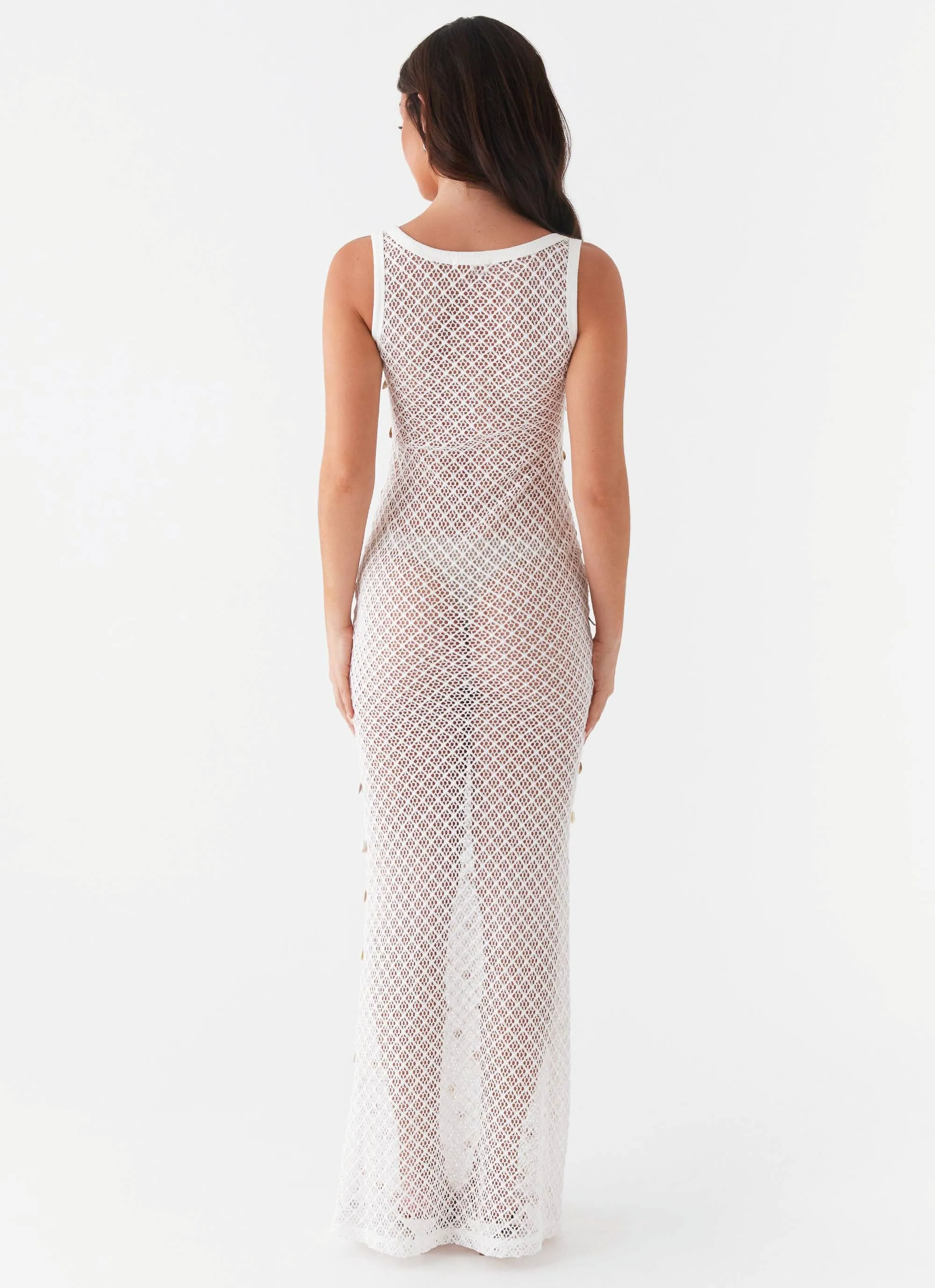 Penida Shell Knit Maxi Dress - White sold by Peppermayo product image thumbnail 3