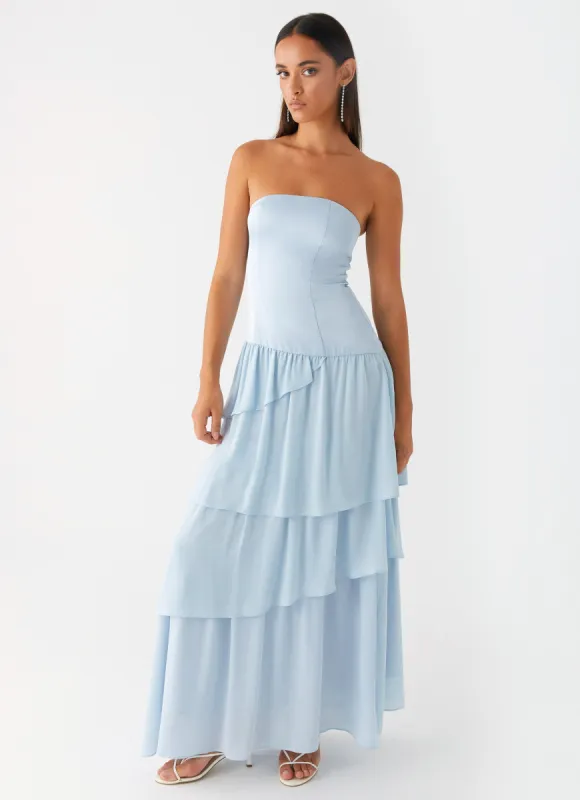 Our Story Maxi Dress - Pastel Blue sold by Peppermayo