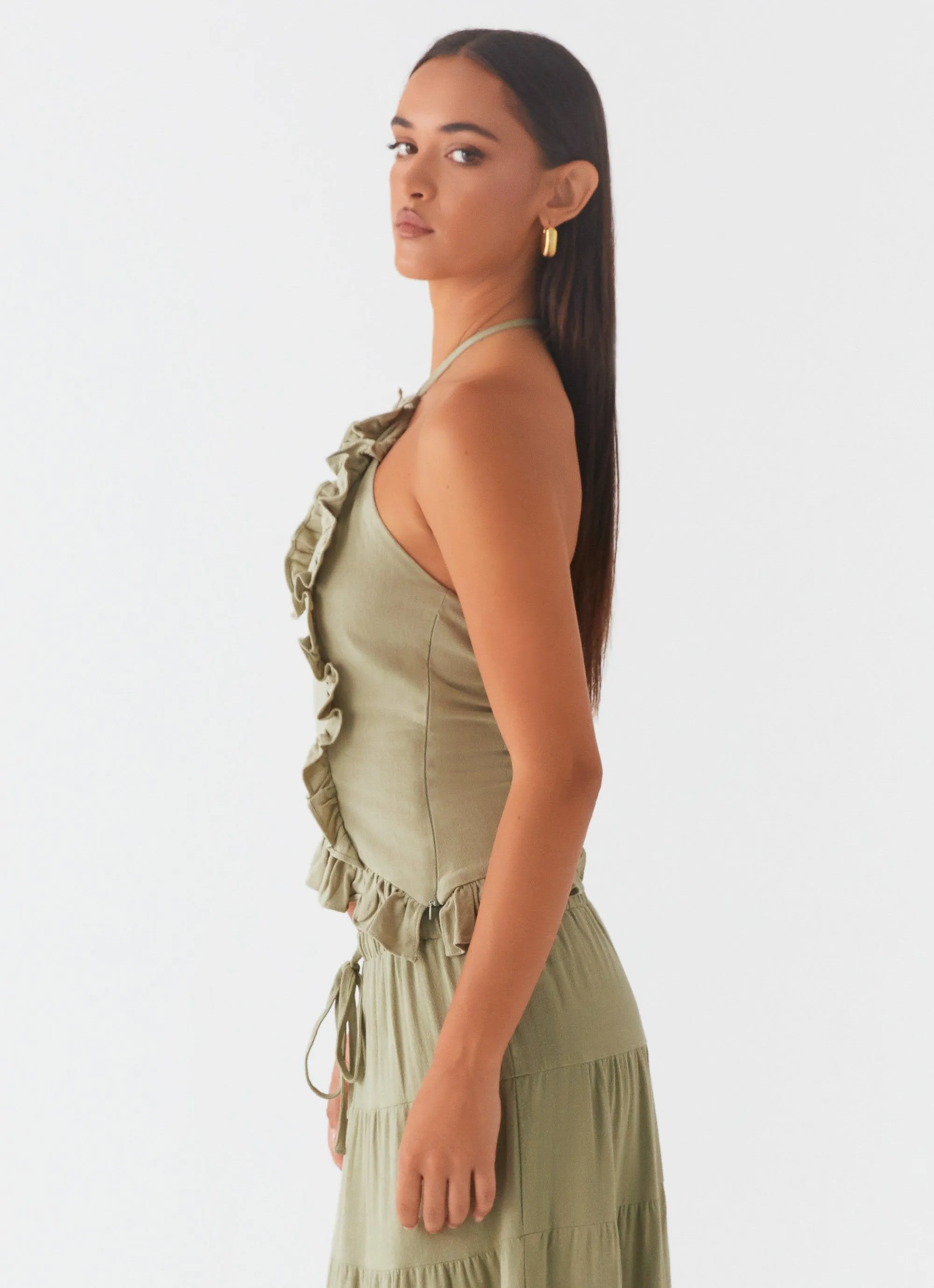 Mariella Linen Top - Sage sold by Peppermayo product image thumbnail 3