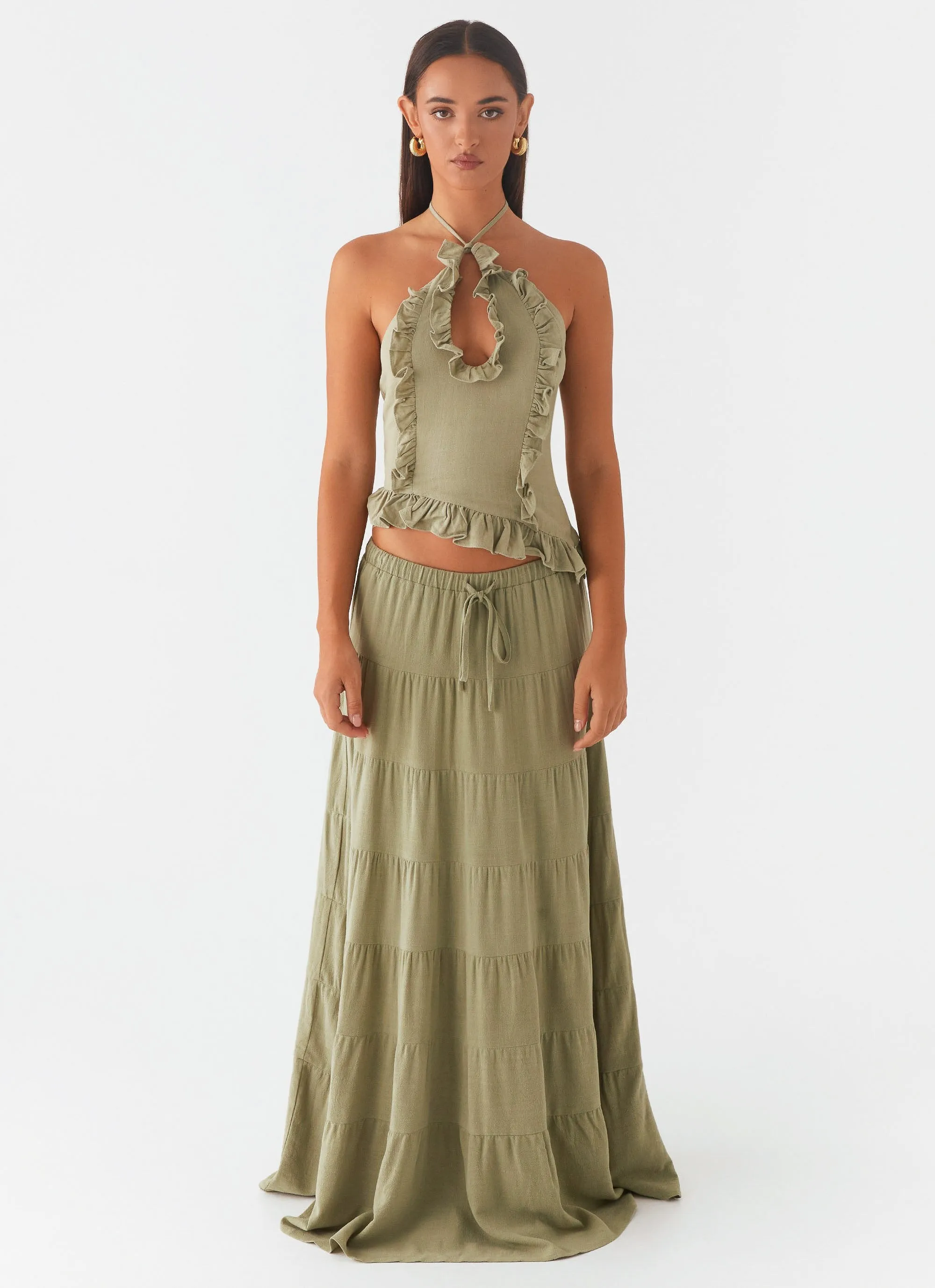 Mariella Linen Maxi Skirt - Sage sold by Peppermayo product image thumbnail 2