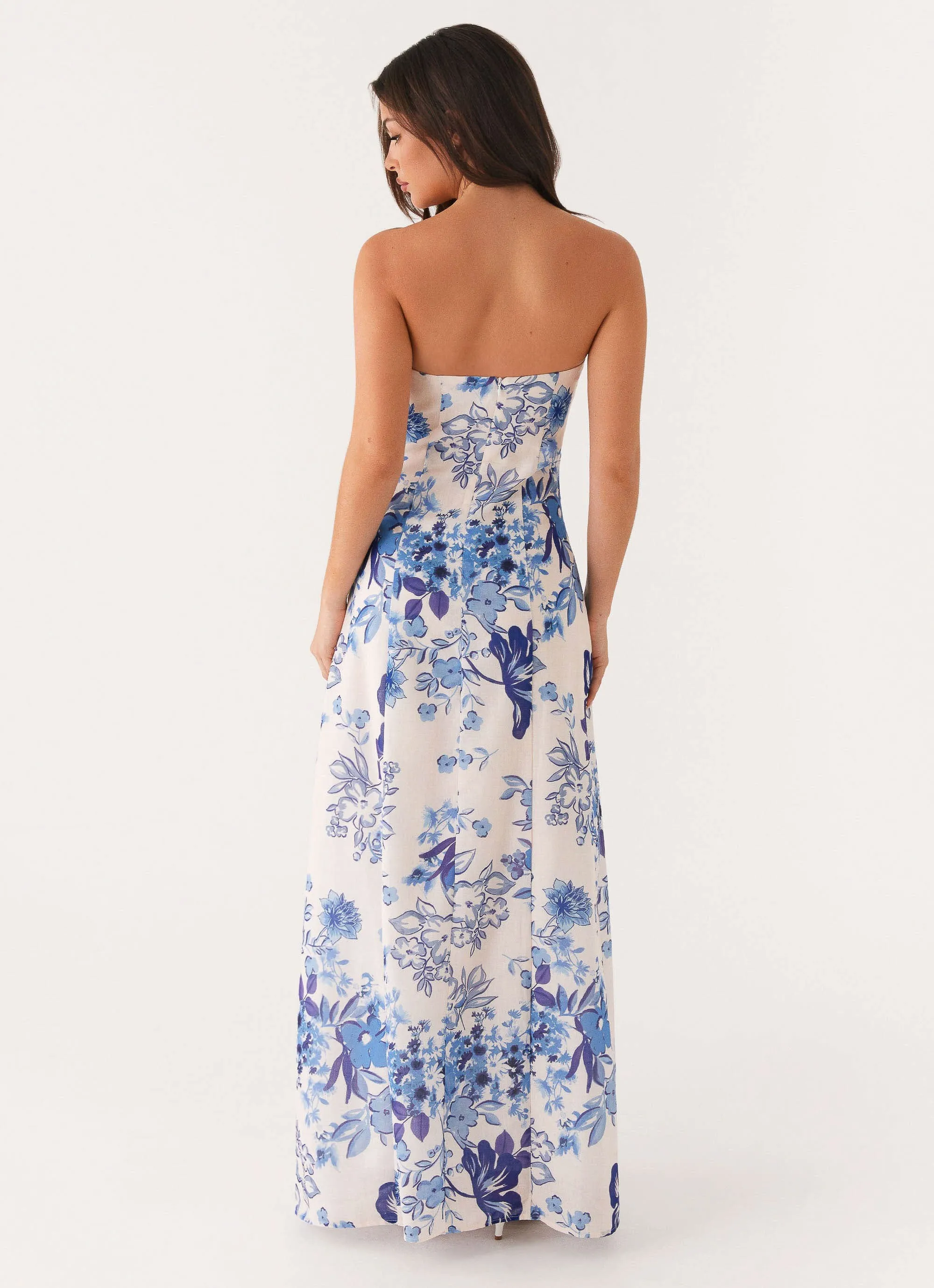 Tayla Linen Maxi Dress - Serene Sky Floral sold by Peppermayo product image thumbnail 4
