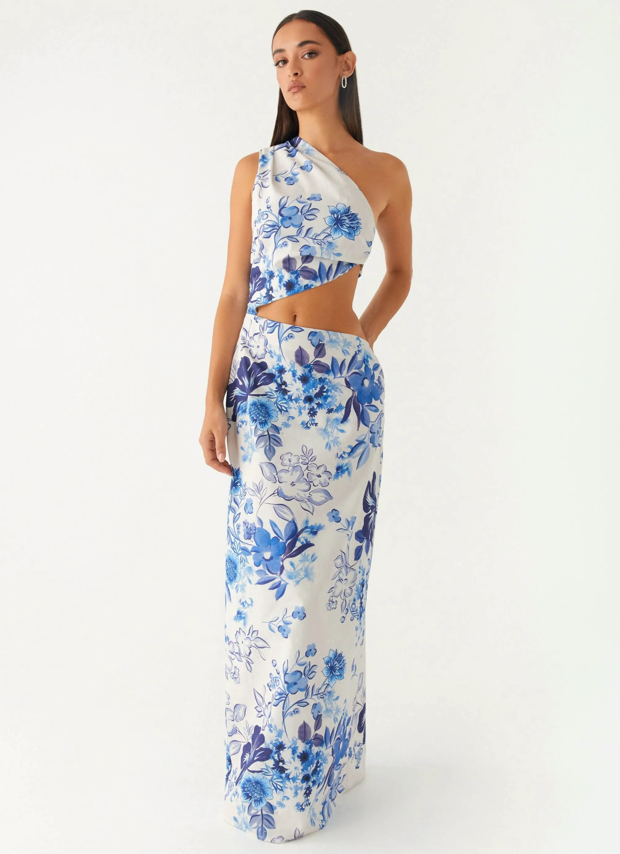 All Summer Long Maxi Dress - Serene Sky Floral sold by Peppermayo