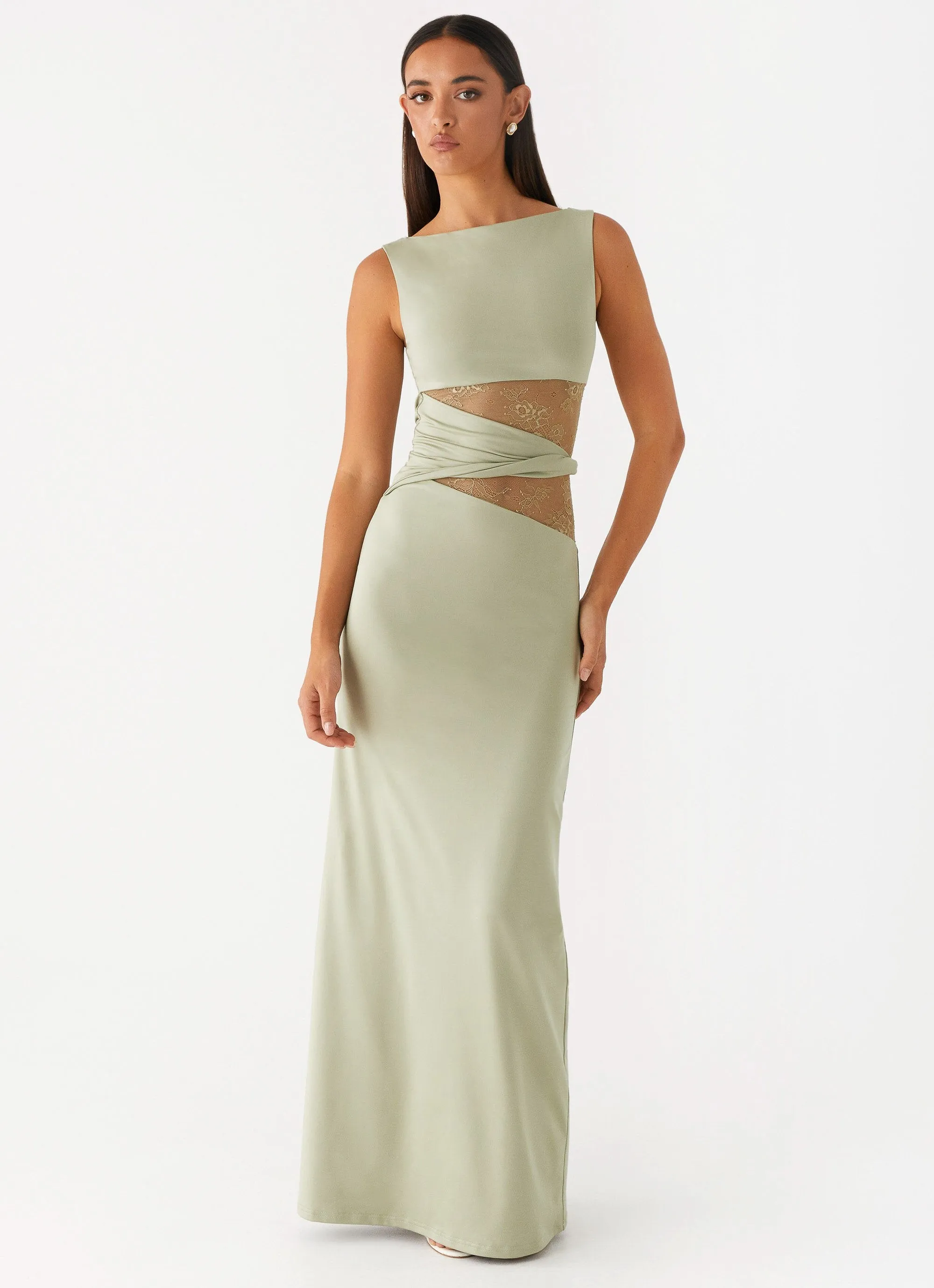 Karma Maxi Dress - Sage sold by Peppermayo