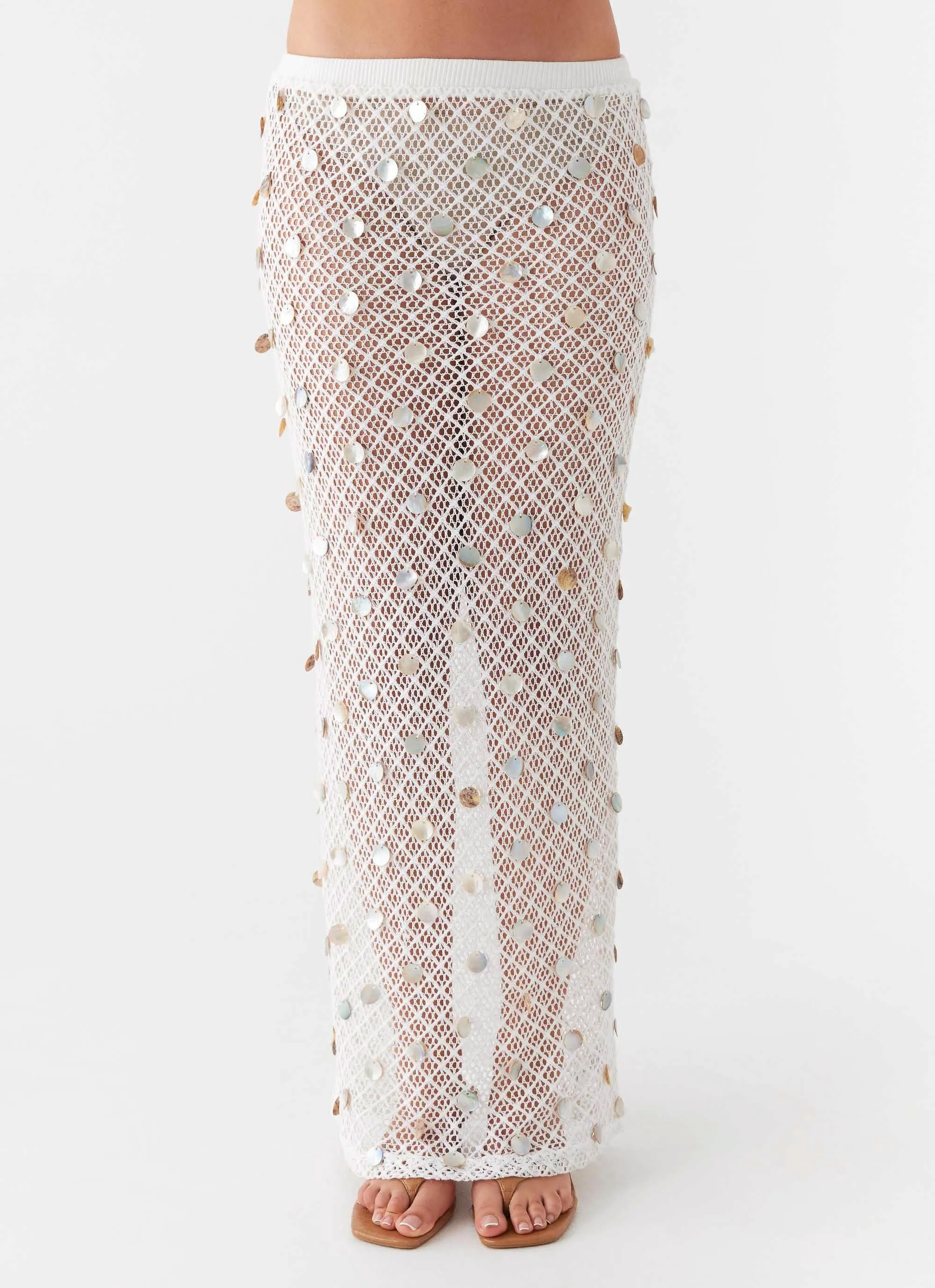 Lovina Shell Knit Maxi Skirt - White sold by Peppermayo product image thumbnail 5