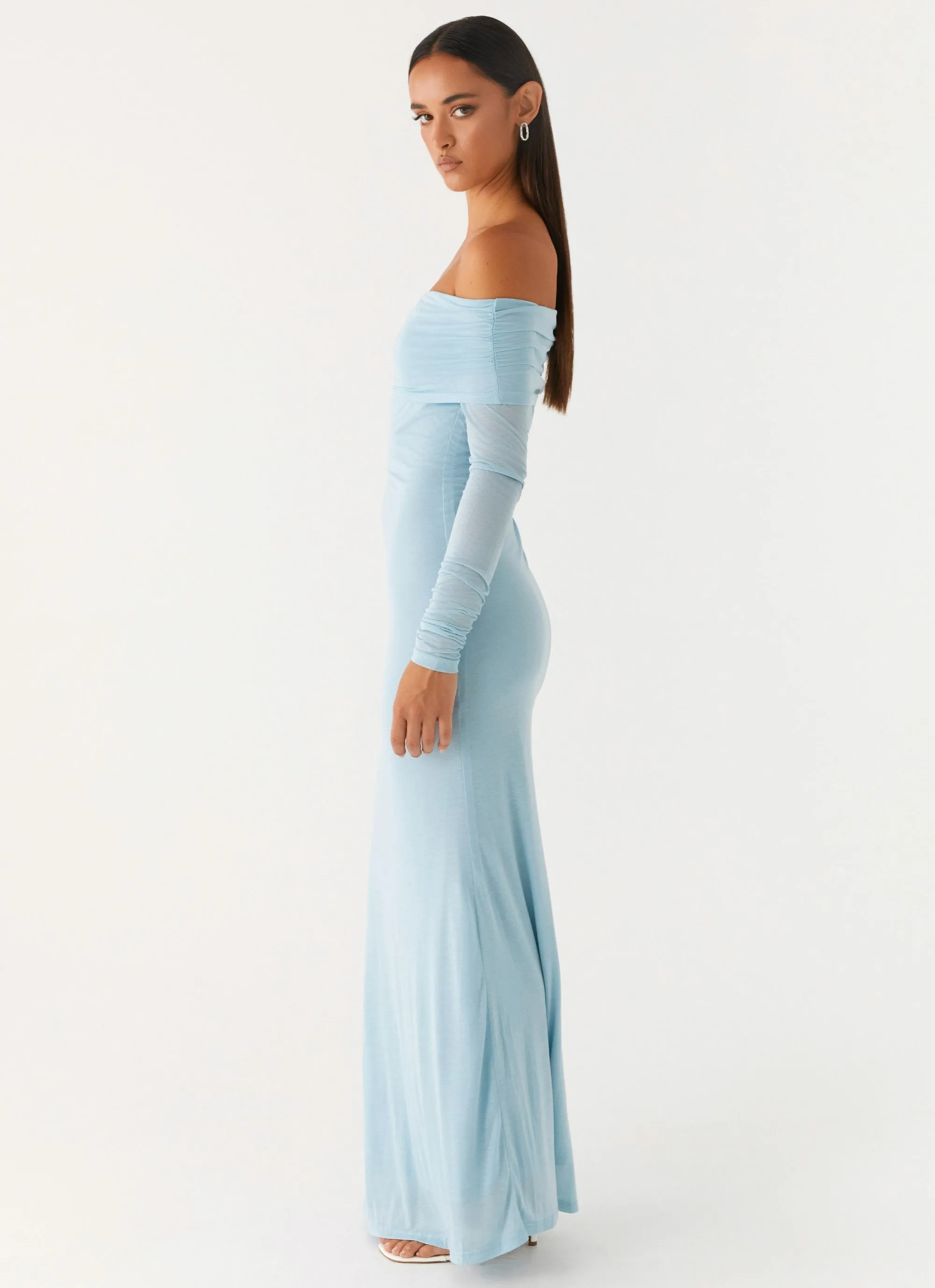 Cocoa Long Sleeve Maxi Dress - Blue sold by Peppermayo product image thumbnail 3