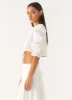 Melania Blouse - White sold by Peppermayo