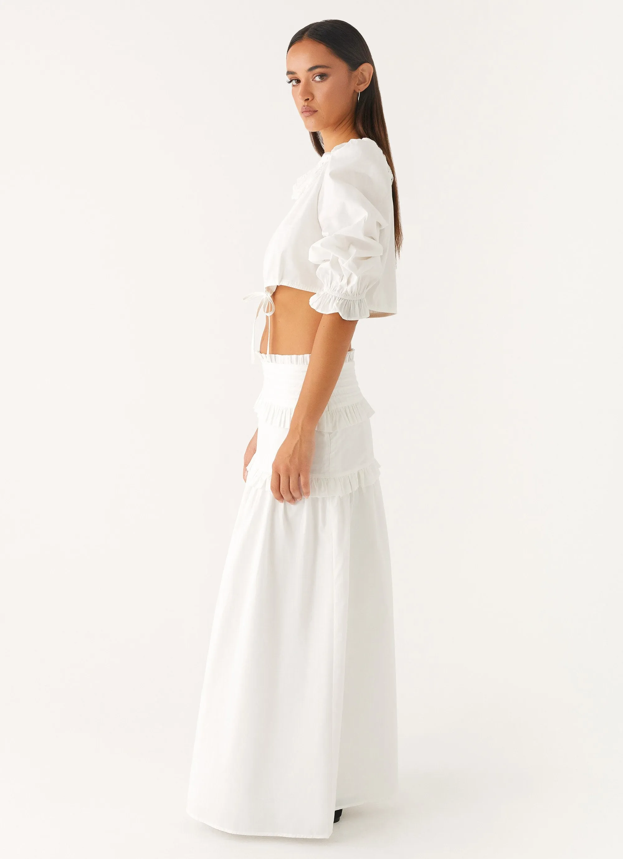 Effortless Tiered Maxi Skirt - White sold by Peppermayo product image thumbnail 4