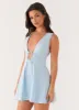 Drew Mini Dress - Blue sold by Peppermayo