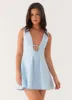 Drew Mini Dress - Blue sold by Peppermayo