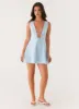 Drew Mini Dress - Blue sold by Peppermayo