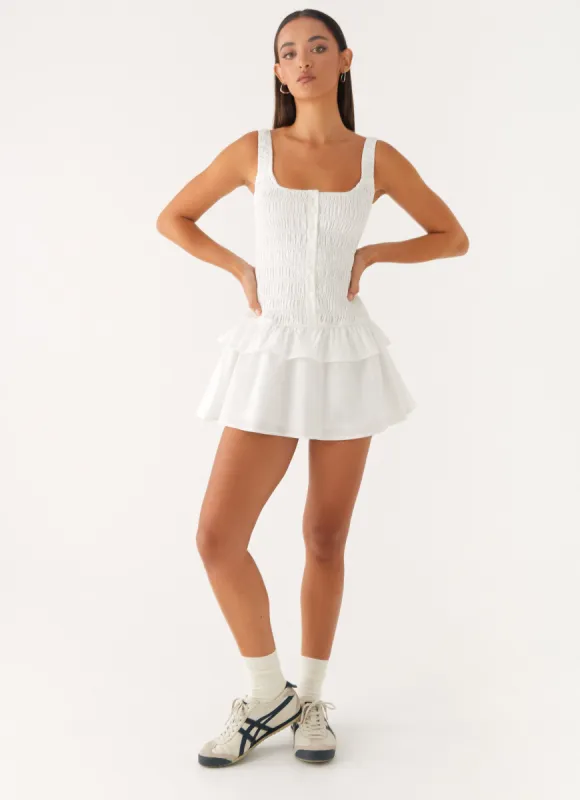 Aleena Mini Dress - White sold by Peppermayo