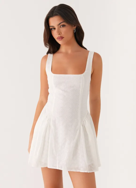 tulle mini dress チュールワンピース　バルーン　タグ付き Alyssa Tulle Mini Dress - White | Parallel