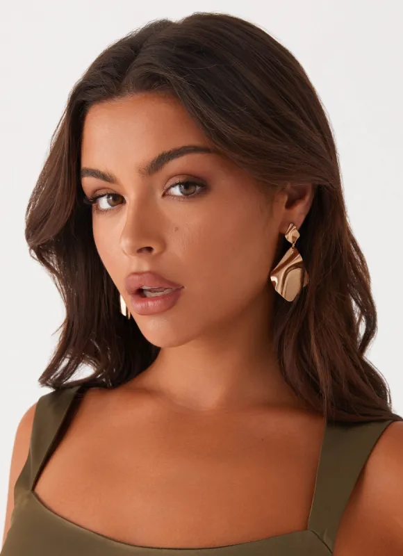 Palermo Earrings - Gold sold by Peppermayo