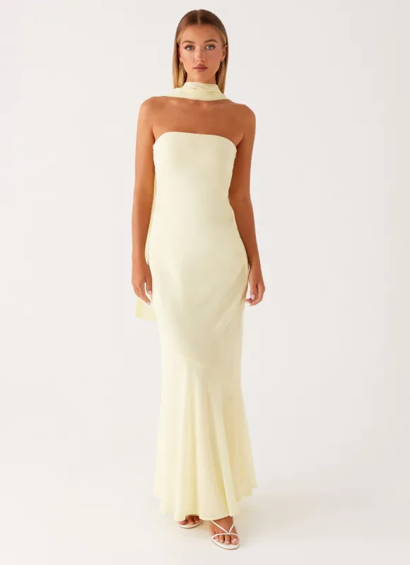 Under The Pagoda Maxi Dress - Yellow sold by Peppermayo
