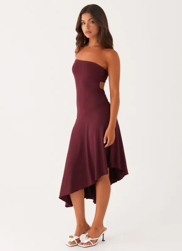 Juliana Midi Dress - Mulberry sold by Peppermayo