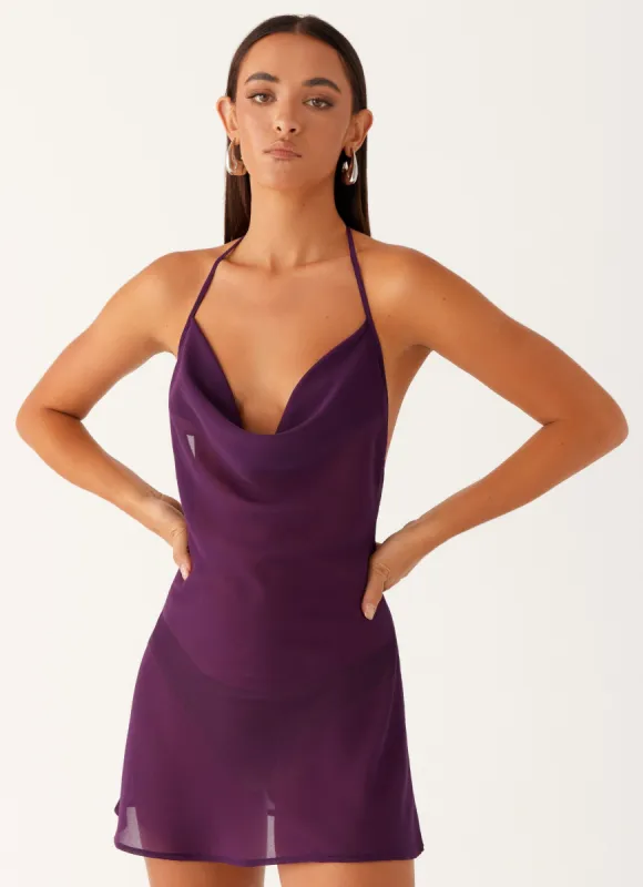 Fantasy Mini Dress - Mulberry sold by Peppermayo