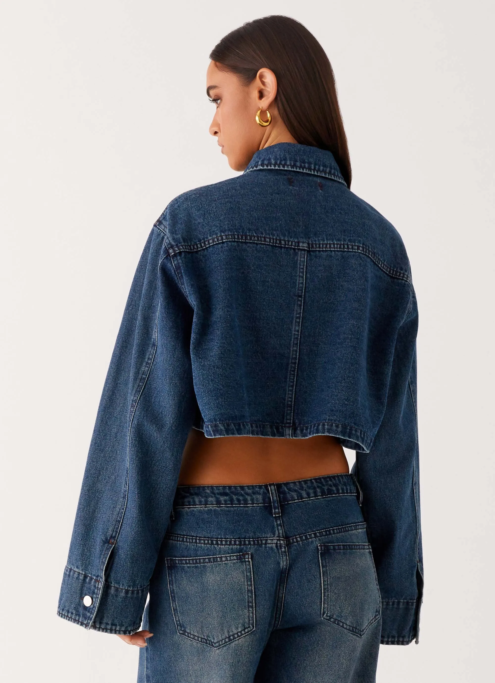 Joan Cropped Denim Jacket - Indigo sold by Peppermayo product image thumbnail 4