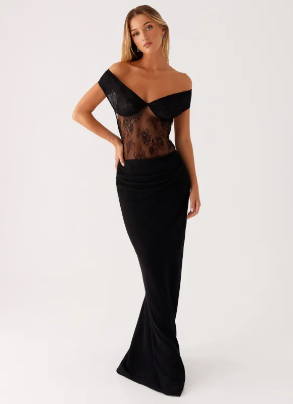 Elle Maxi Dress - Black sold by Peppermayo