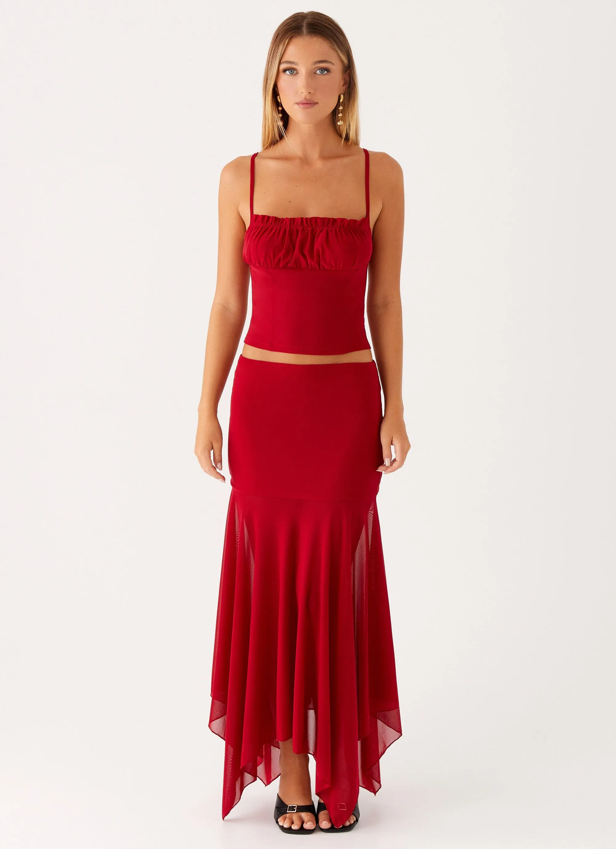 Dionne Maxi Skirt - Red sold by Peppermayo product image thumbnail 4