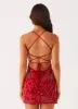 Vietta Sequin Cami Mini Dress - Red sold by Peppermayo