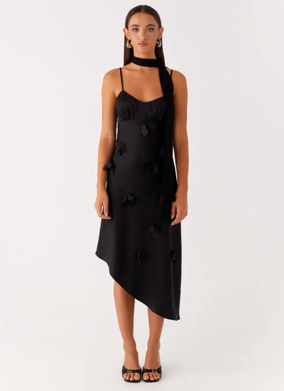 Goldie Midi Dress - Black sold by Peppermayo