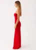 Ottilie Mesh Maxi Dress - Red sold by Peppermayo