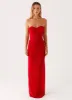 Ottilie Mesh Maxi Dress - Red sold by Peppermayo