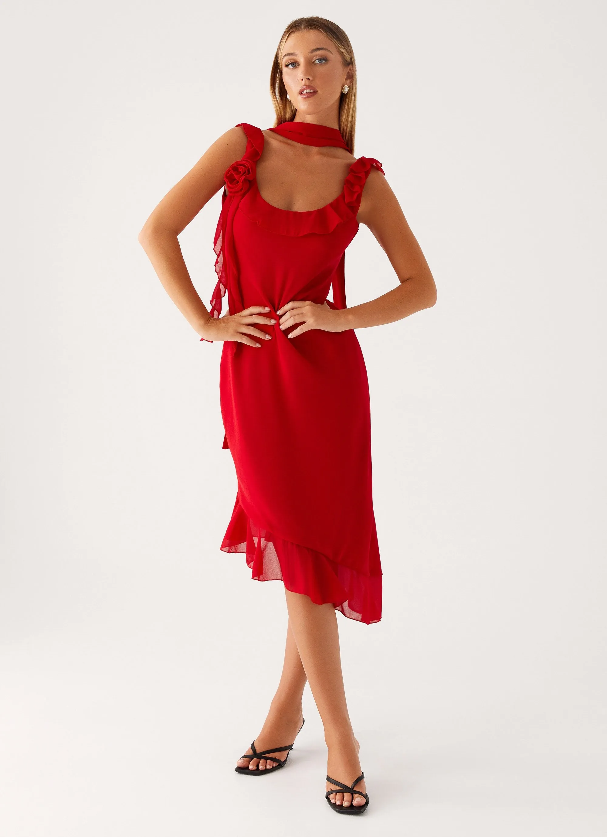 Fariday Midi Dress - Red sold by Peppermayo product image thumbnail 4